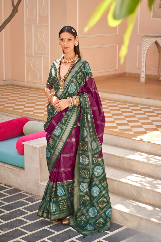 Classic Patola Motif Silk Saree for Festive Occasions