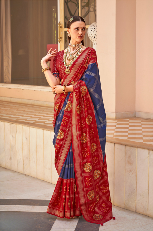 Classic Patola Motif Silk Saree for Festive Occasions