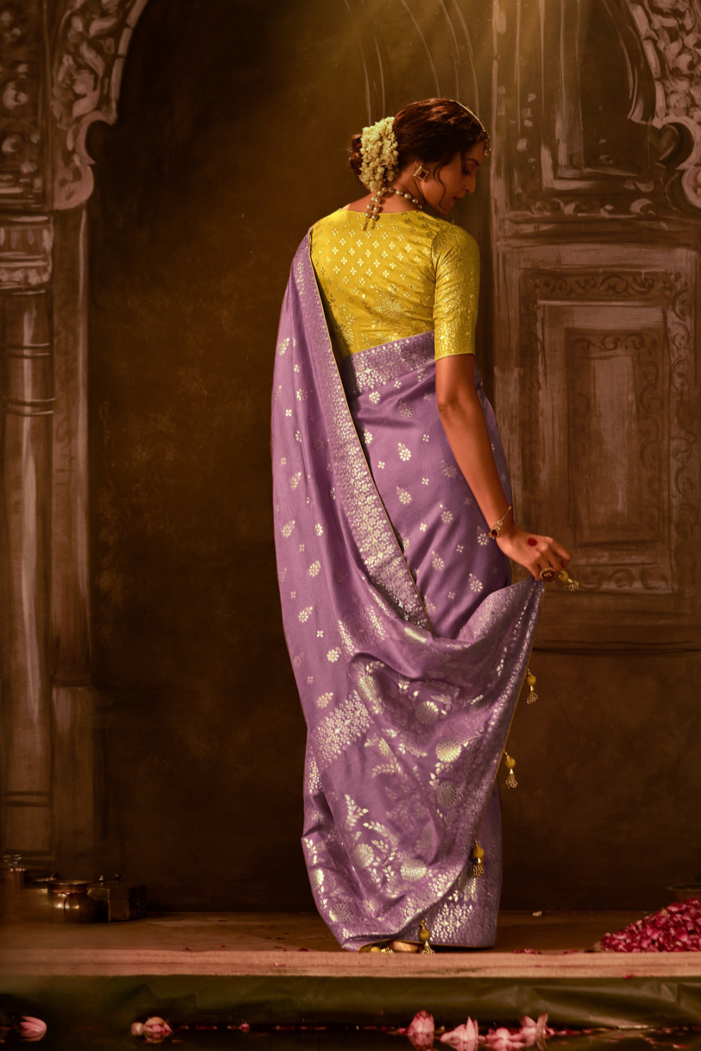 Royal Charm Pure Viscose Dola Silk Banarasi Saree with Designer Elegance