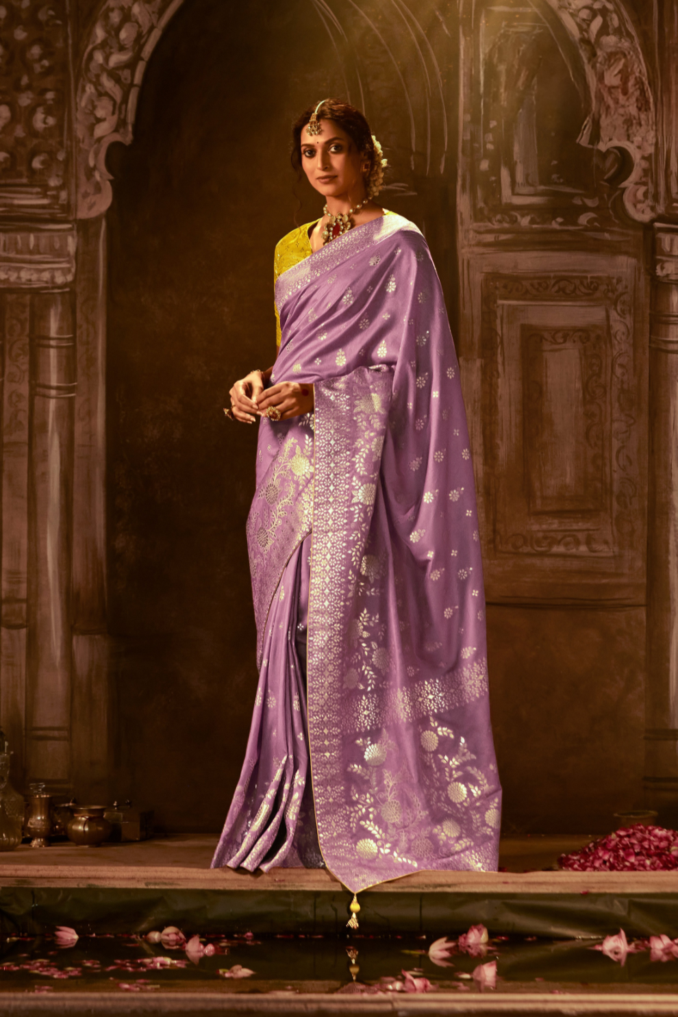 Royal Charm Pure Viscose Dola Silk Banarasi Saree with Designer Elegance
