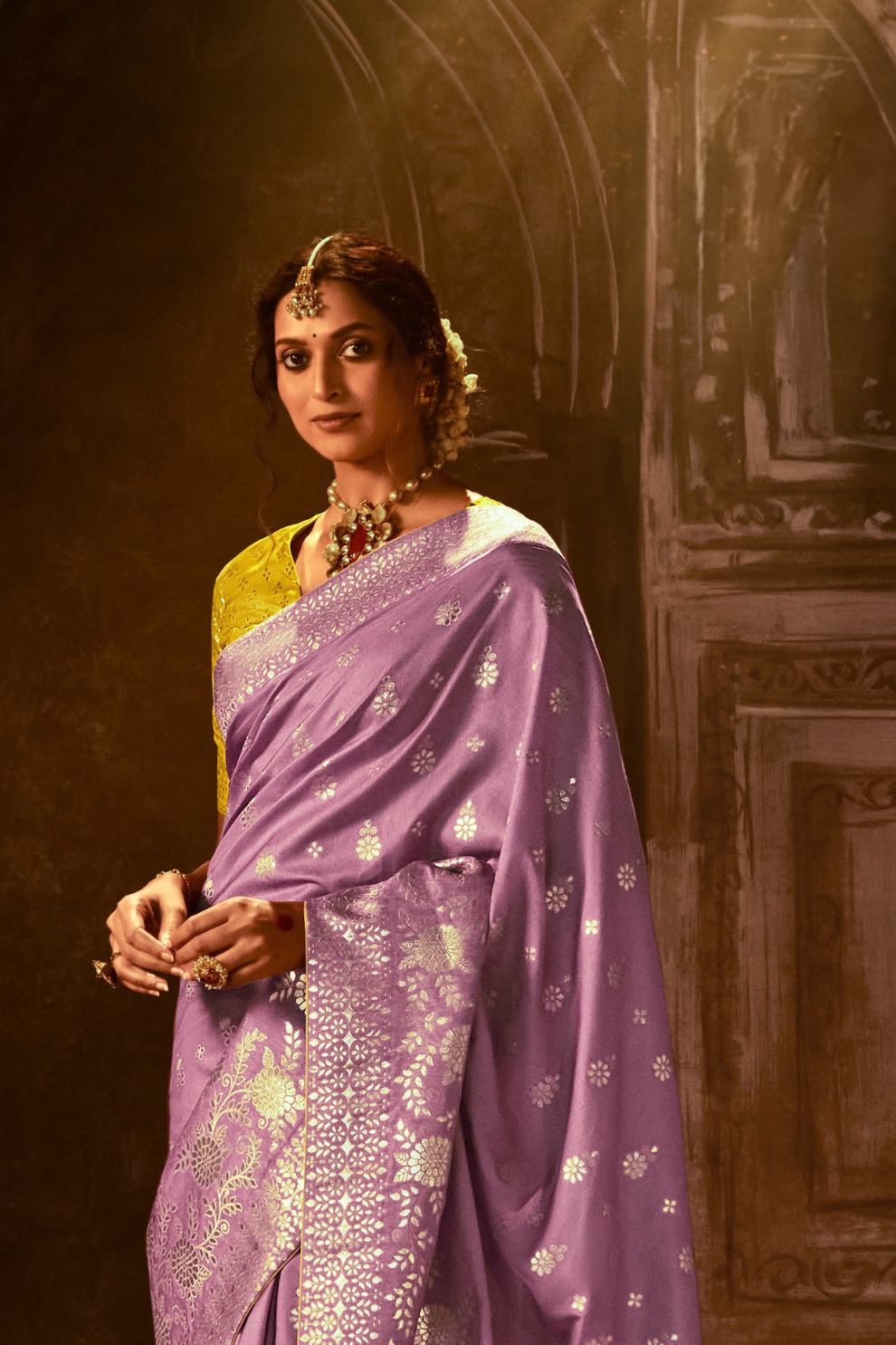 Royal Charm Pure Viscose Dola Silk Banarasi Saree with Designer Elegance