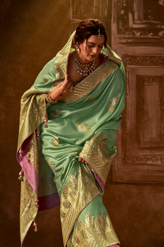 Royal Charm Pure Viscose Dola Silk Banarasi Saree with Designer Elegance