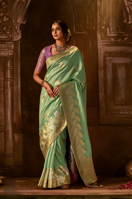 Royal Charm Pure Viscose Dola Silk Banarasi Saree with Designer Elegance