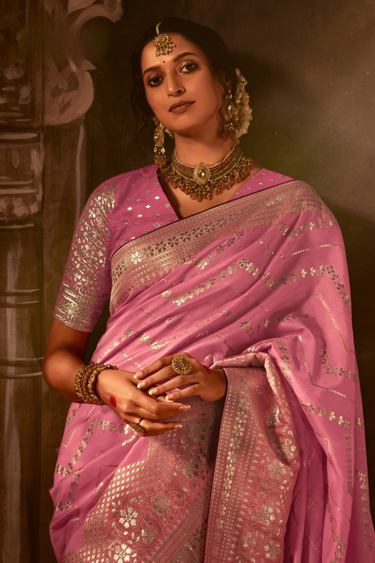 Royal Charm Pure Viscose Dola Silk Banarasi Saree with Designer Elegance