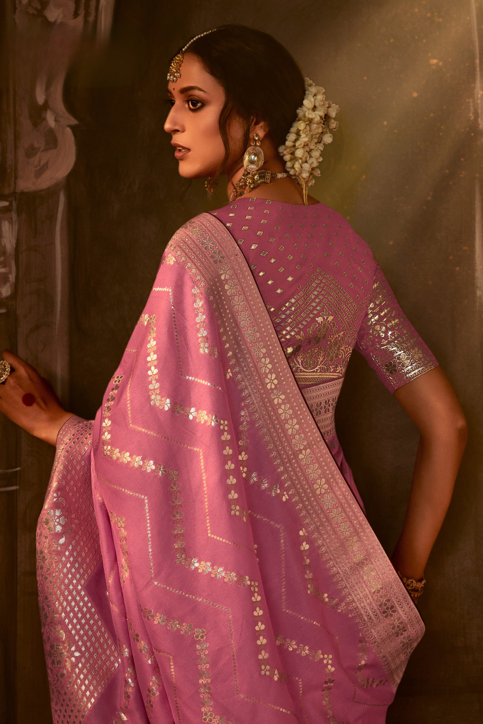 Royal Charm Pure Viscose Dola Silk Banarasi Saree with Designer Elegance