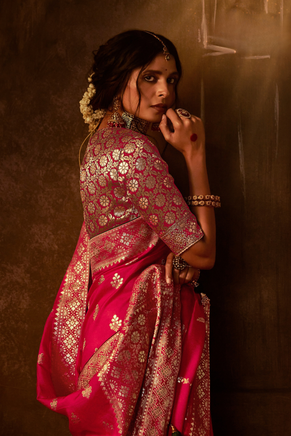 Royal Charm Pure Viscose Dola Silk Banarasi Saree with Designer Elegance