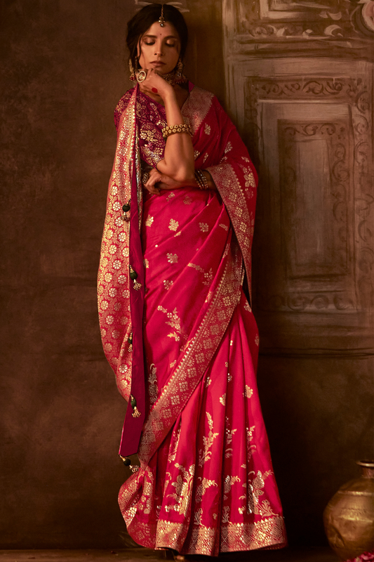 Royal Charm Pure Viscose Dola Silk Banarasi Saree with Designer Elegance