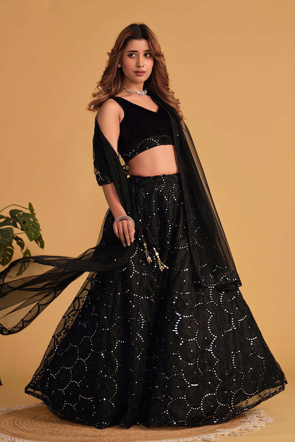 Richly Embroidered Lehenga with Sequins & Zari Detailing
