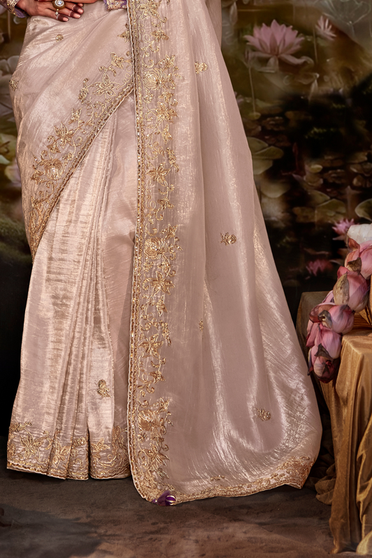 Dolla Silk Embroidered Wedding Saree with Contrast Blouse Design
