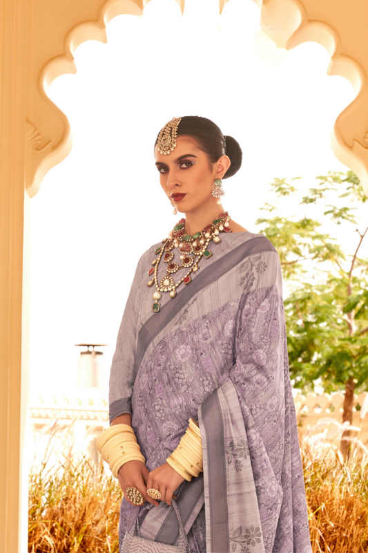 Rich Banarasi Handwoven  khadi Silk Saree with Traditional Weave