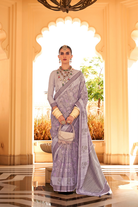 Rich Banarasi Handwoven  khadi Silk Saree with Traditional Weave