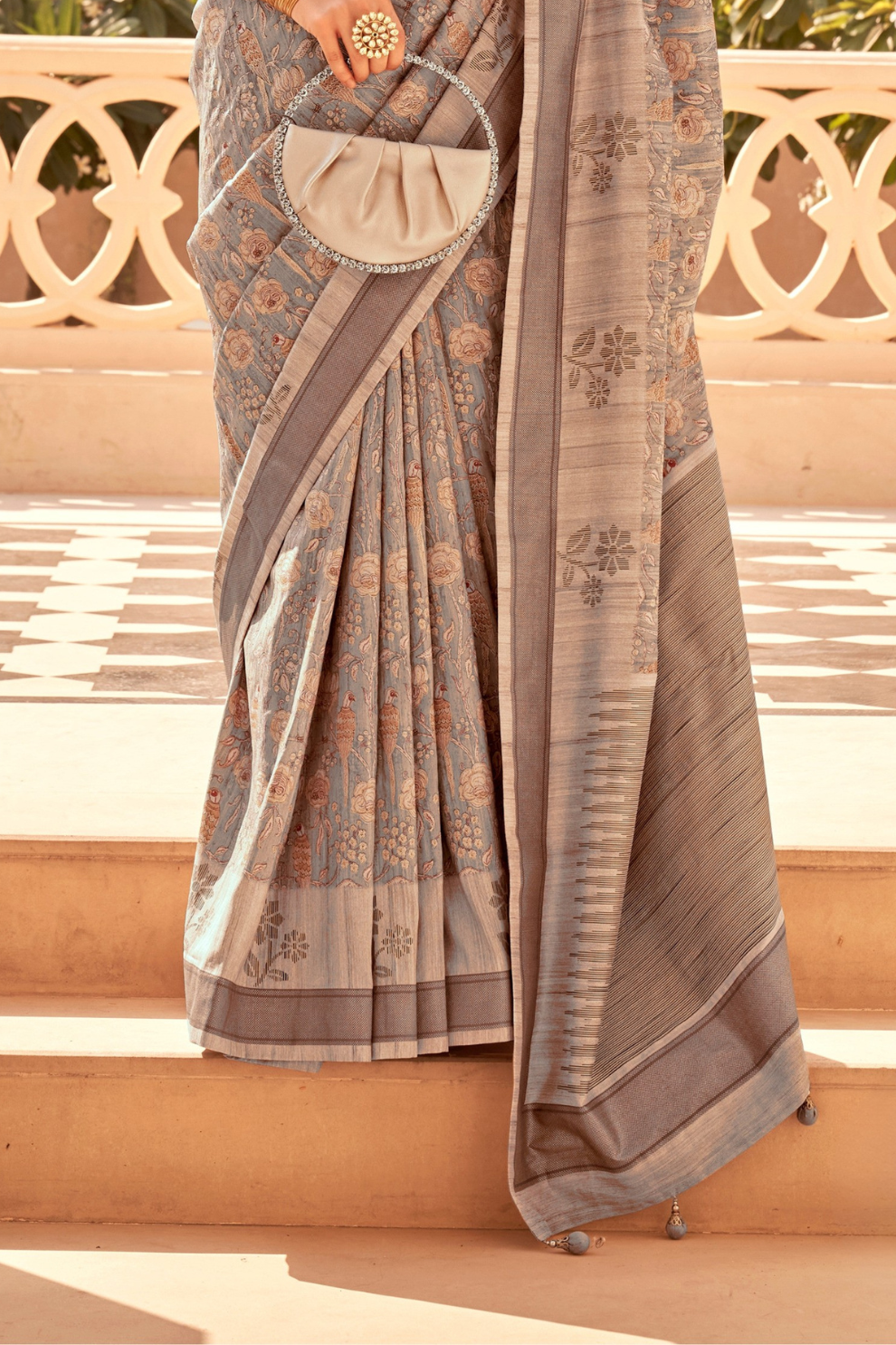 Rich Banarasi Handwoven  khadi Silk Saree with Traditional Weave