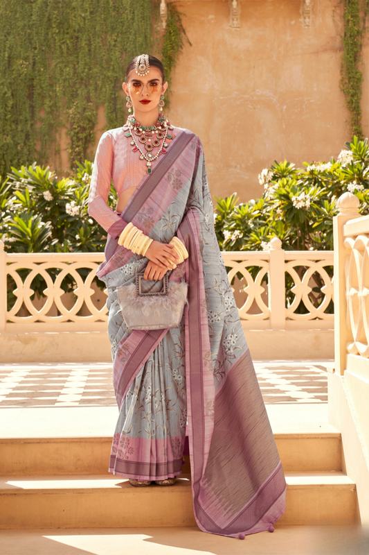 Rich Banarasi Handwoven  khadi Silk Saree with Traditional Weave