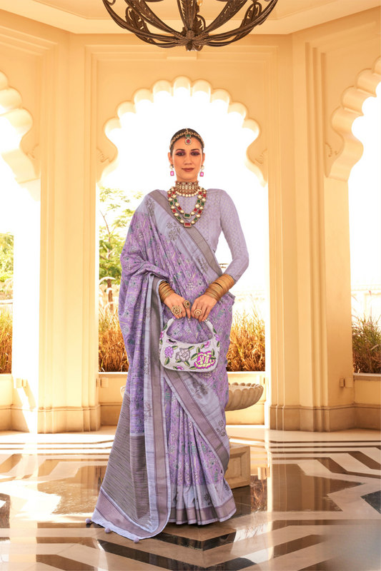 Rich Banarasi Handwoven  khadi Silk Saree with Traditional Weave