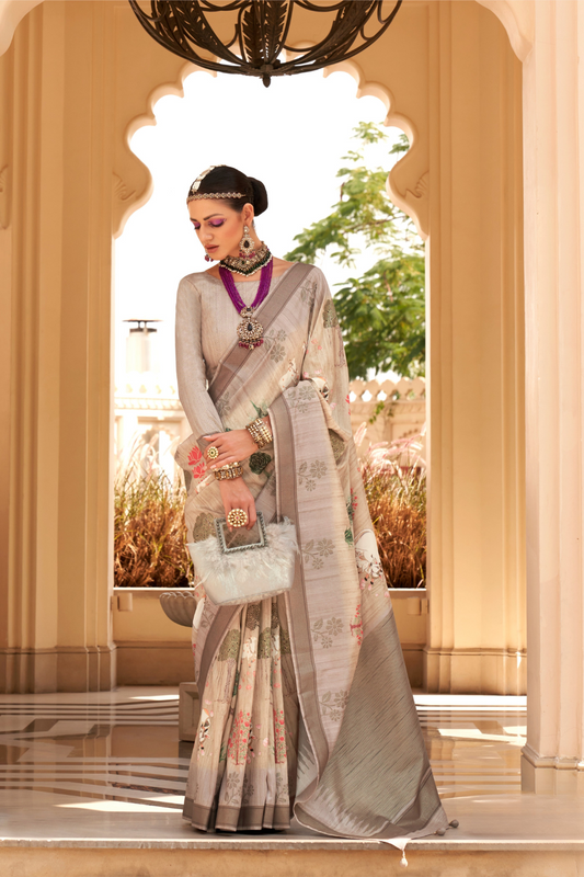 Rich Banarasi Handwoven  khadi Silk Saree with Traditional Weave