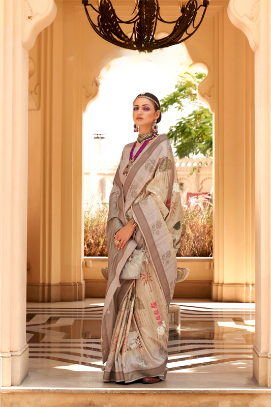 Rich Banarasi Handwoven  khadi Silk Saree with Traditional Weave