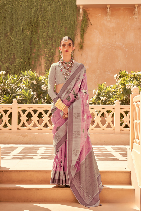 Rich Banarasi Handwoven  khadi Silk Saree with Traditional Weave