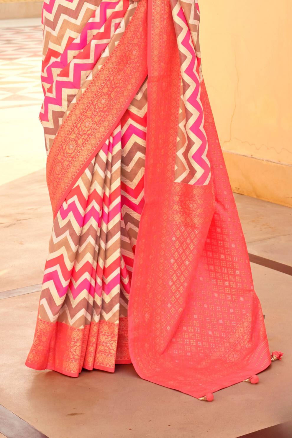 Foil Printed Poly Viscose Silk Saree with Elegant Aqua Finish