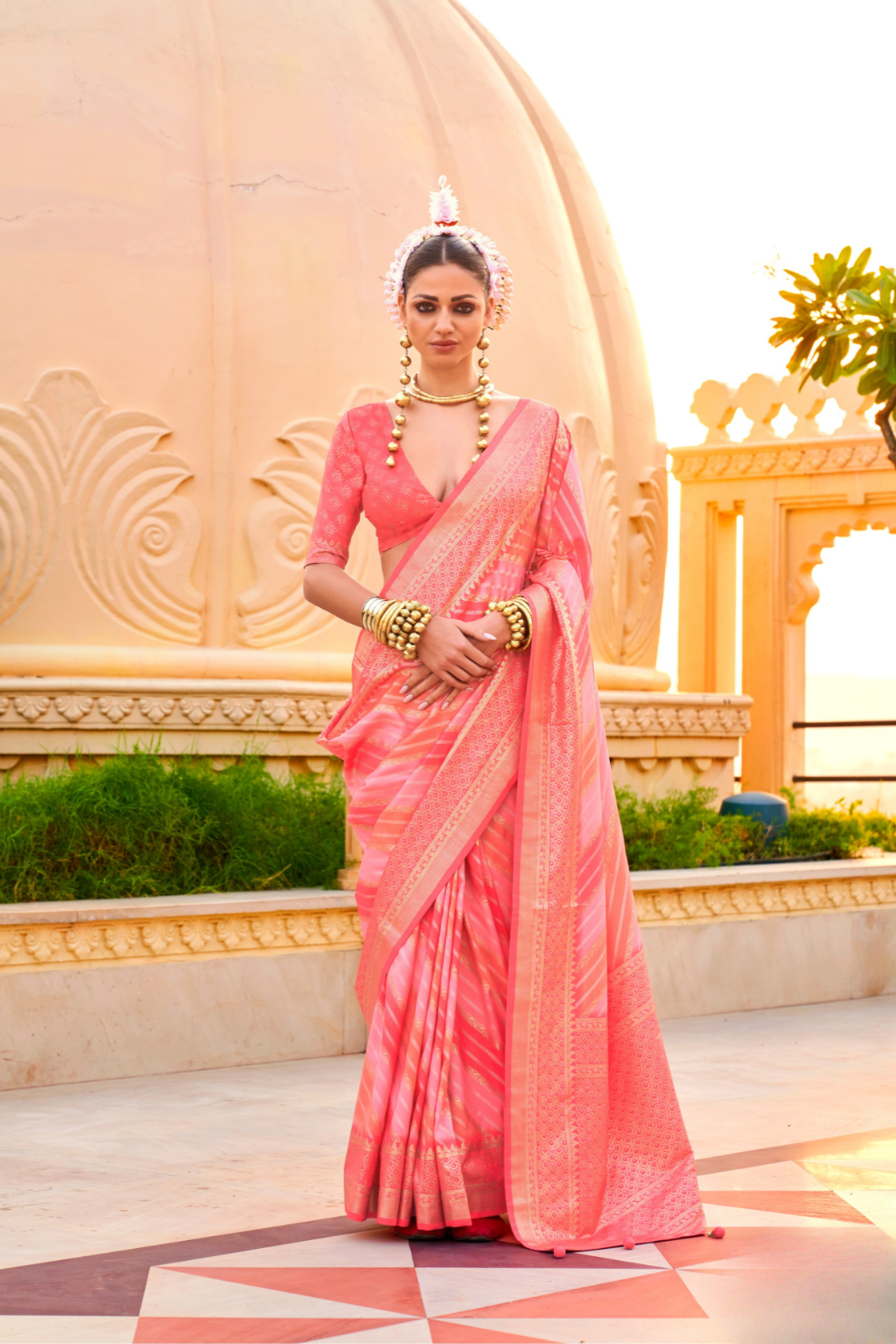 Foil Printed Poly Viscose Silk Saree with Elegant Aqua Finish