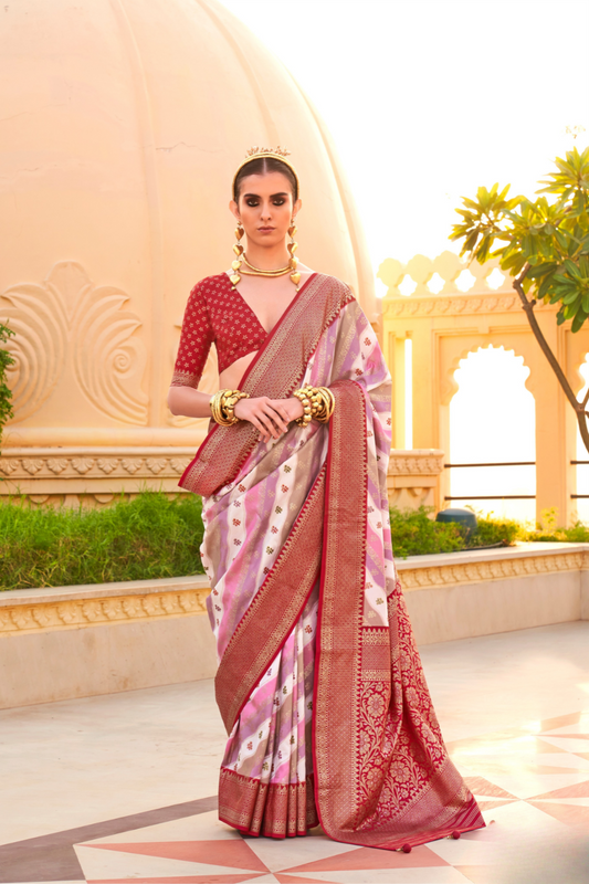 Foil Printed Poly Viscose Silk Saree with Elegant Aqua Finish