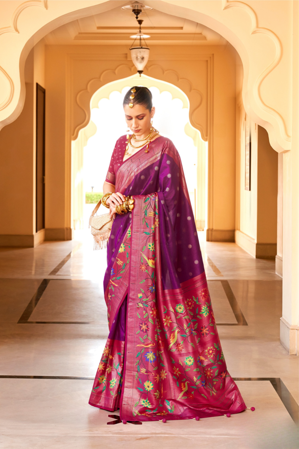 Designer Paithani Style Saree in Super Soft Poly Viscose Silk