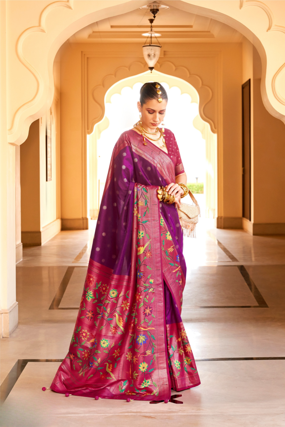 Designer Paithani Style Saree in Super Soft Poly Viscose Silk