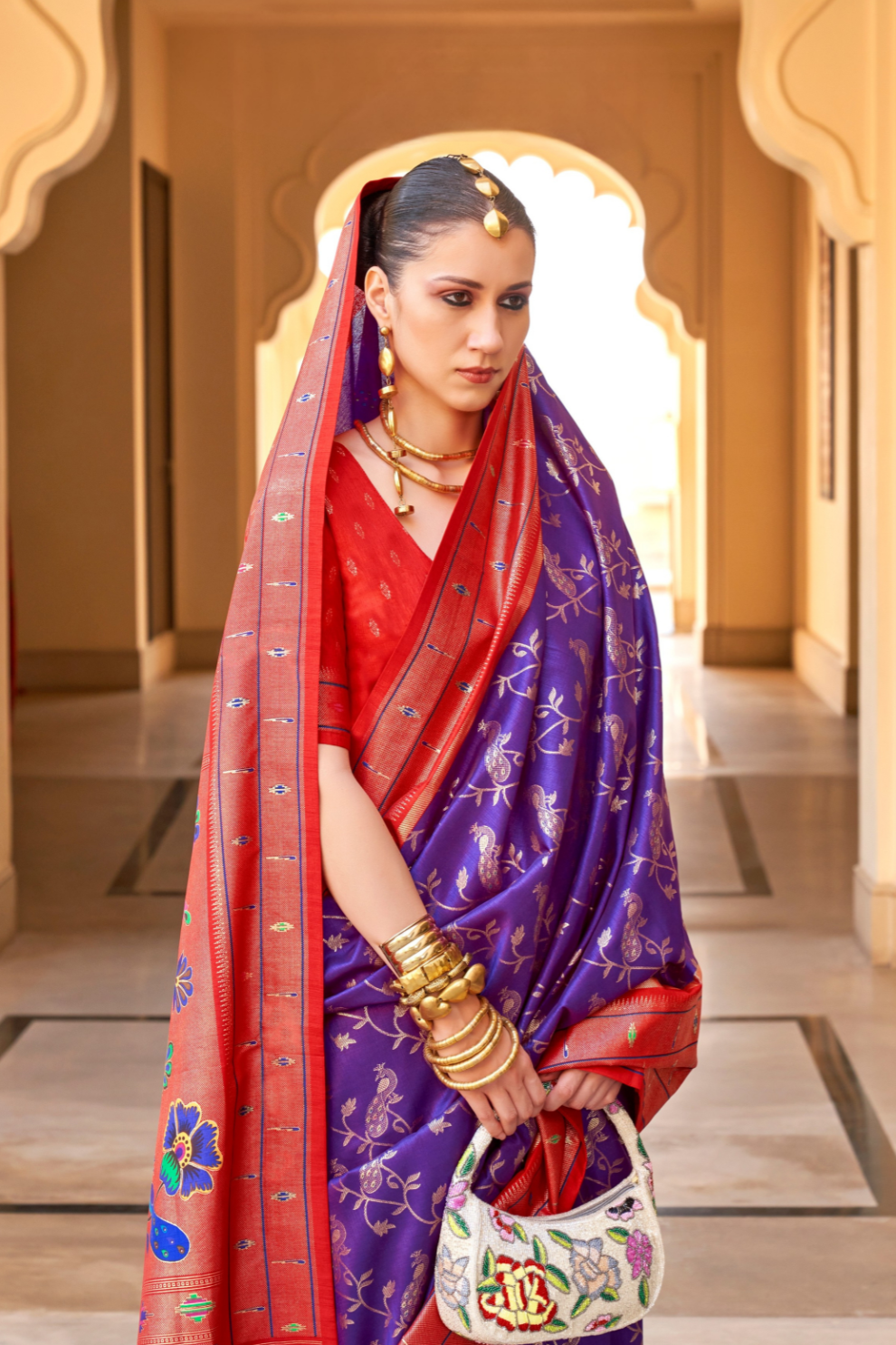 Designer Paithani Style Saree in Super Soft Poly Viscose Silk