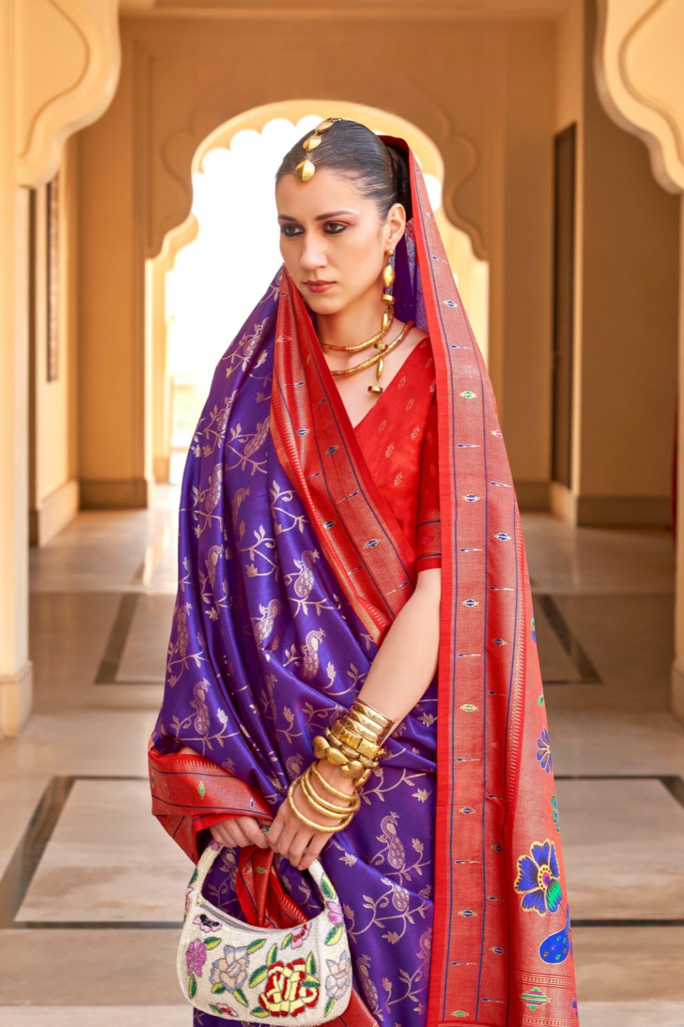Designer Paithani Style Saree in Super Soft Poly Viscose Silk