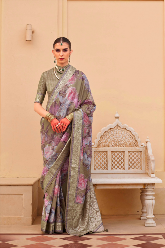 Elegant Digital Printed Art Silk Saree for Festive Occasions