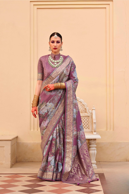 Elegant Digital Printed Art Silk Saree for Festive Occasions