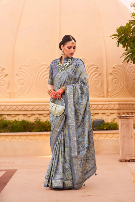 Elegant Digital Printed Art Silk Saree for Festive Occasions