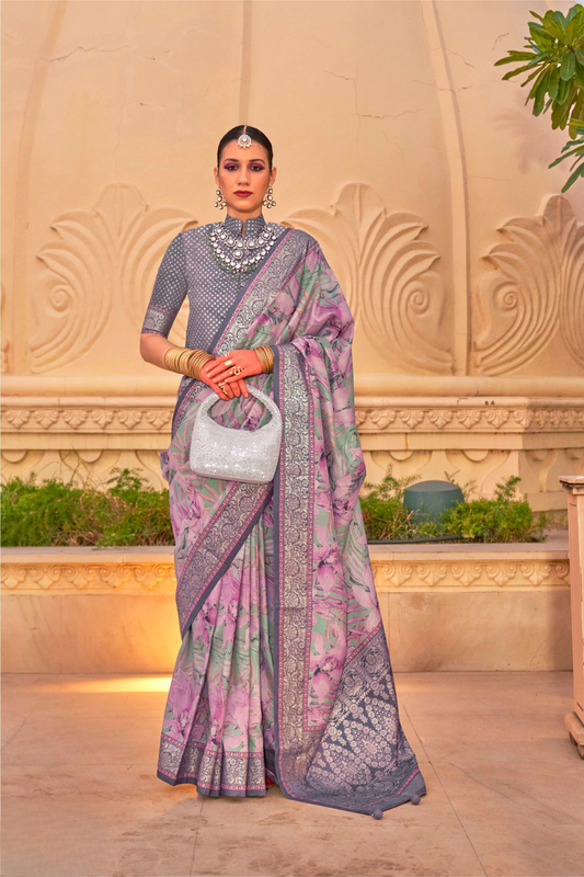 Elegant Digital Printed Art Silk Saree for Festive Occasions