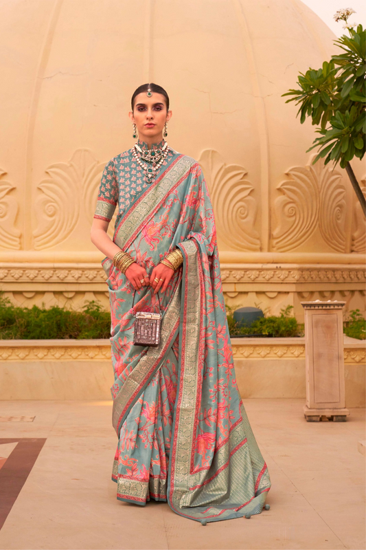 Elegant Digital Printed Art Silk Saree for Festive Occasions