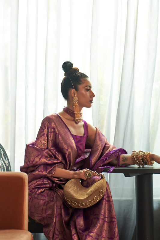 Traditional Kanjivaram Silk Saree with Rich Zari Weaving