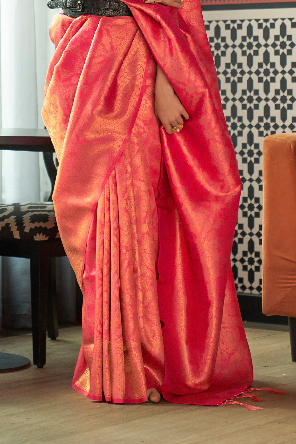 Traditional Kanjivaram Silk Saree with Rich Zari Weaving