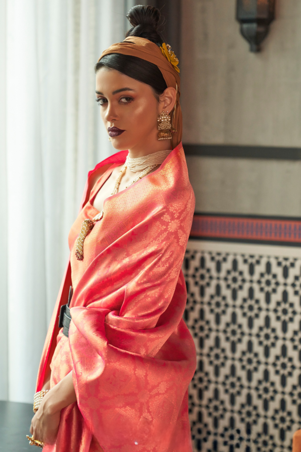 Traditional Kanjivaram Silk Saree with Rich Zari Weaving