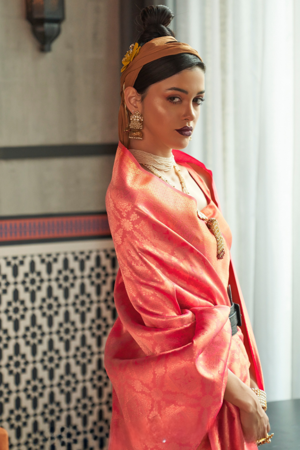 Traditional Kanjivaram Silk Saree with Rich Zari Weaving