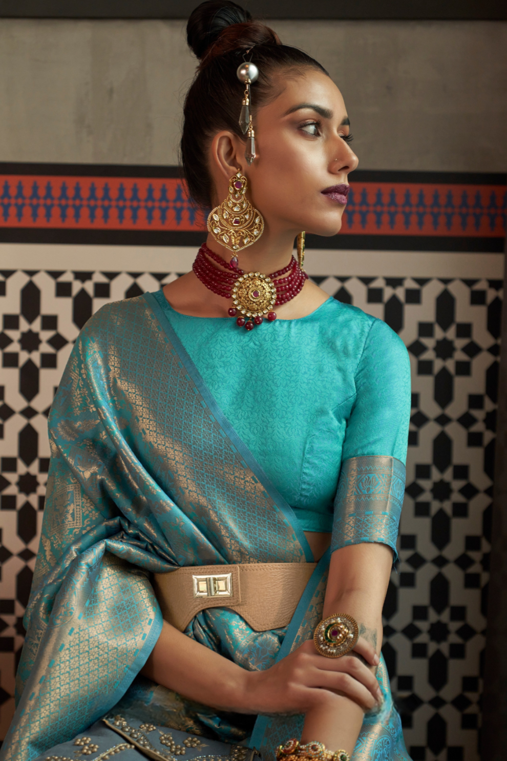 Traditional Kanjivaram Silk Saree with Rich Zari Weaving