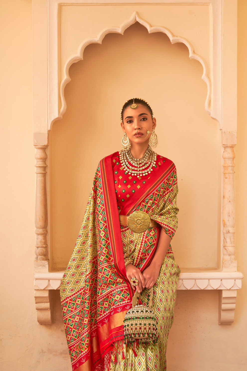 Classic Tussar Silk Saree with Ethnic Print Detailing