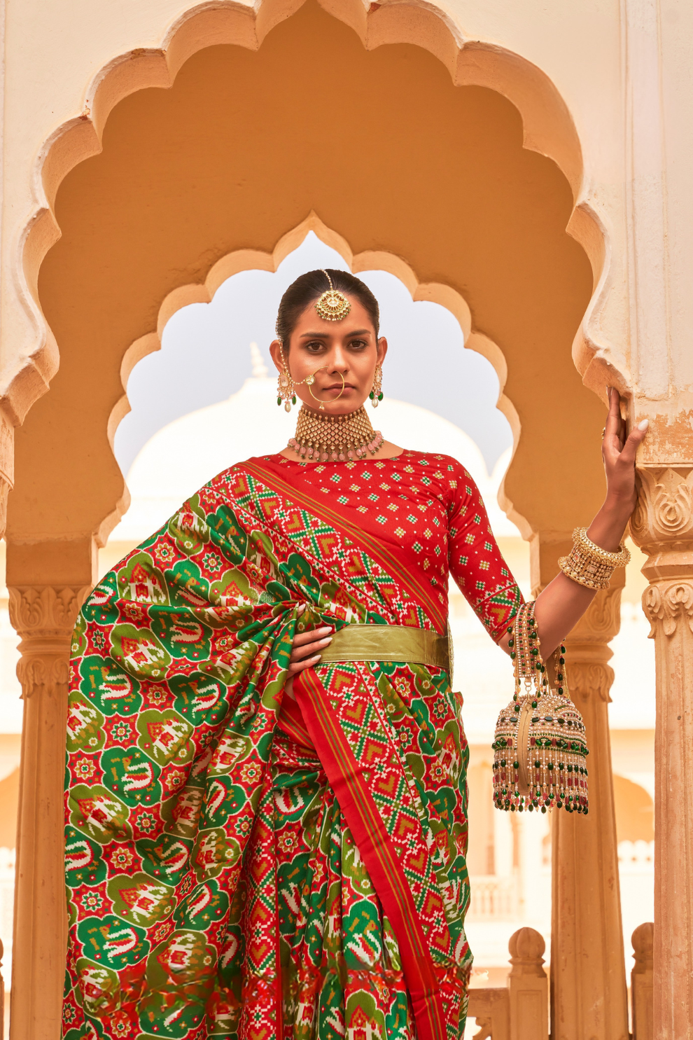 Classic Tussar Silk Saree with Ethnic Print Detailing