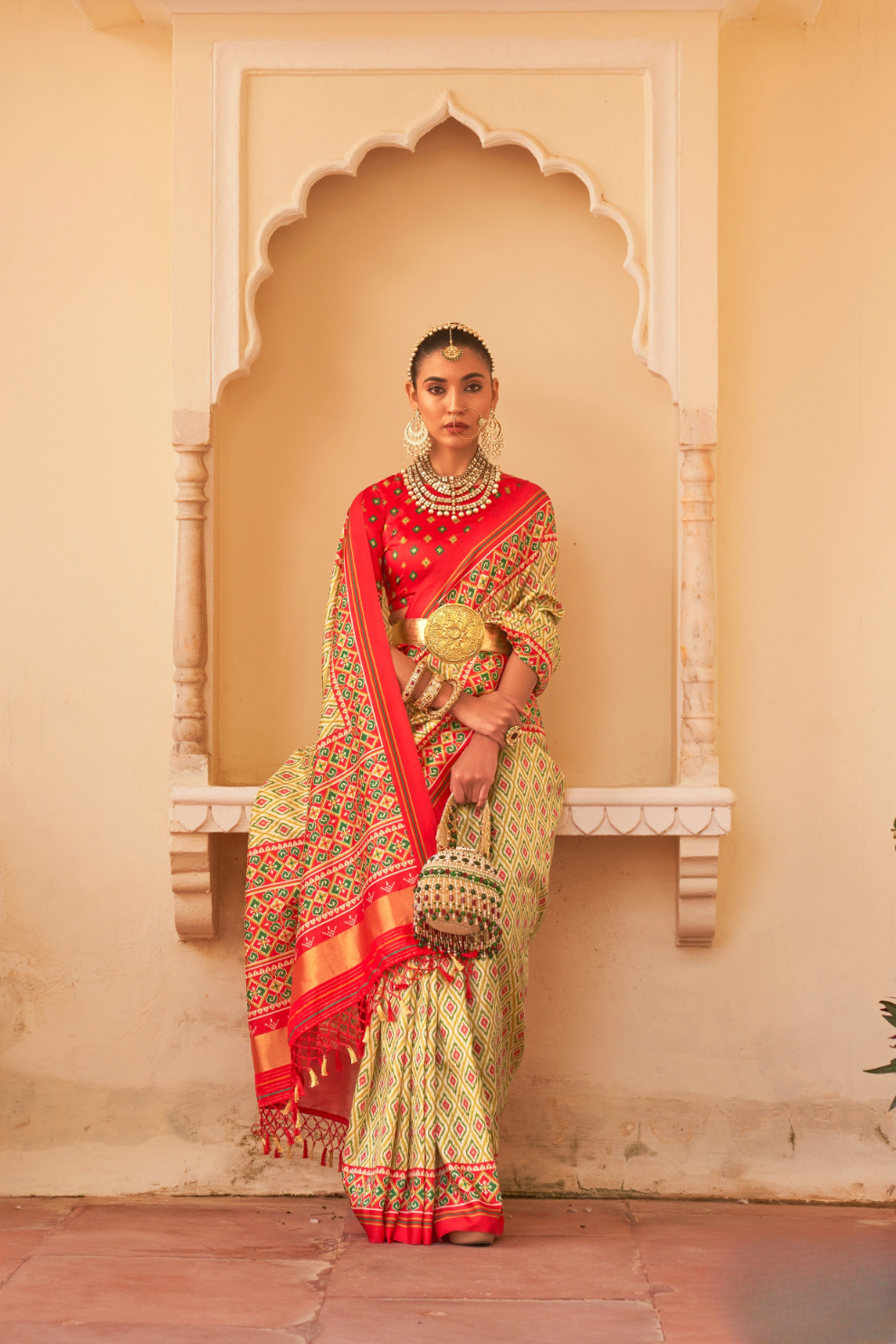 Classic Tussar Silk Saree with Ethnic Print Detailing