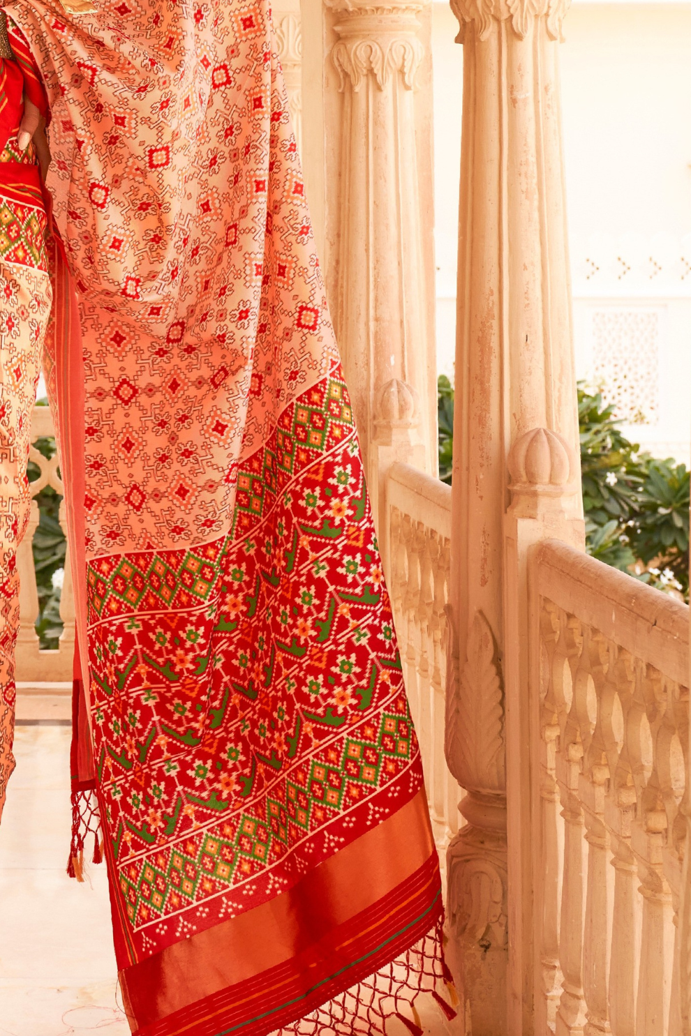 Classic Tussar Silk Saree with Ethnic Print Detailing