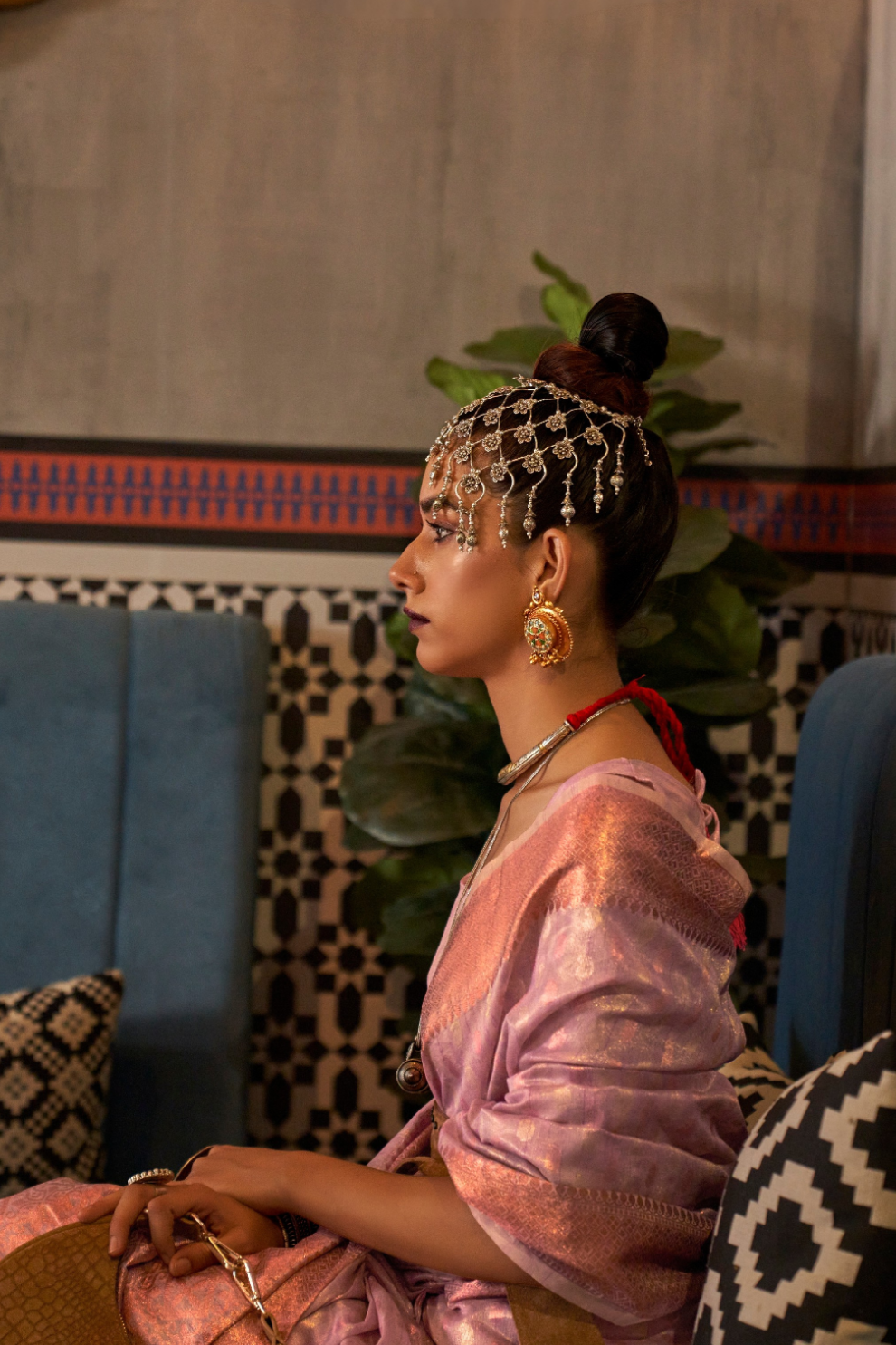 Tissue Silk Handloom Saree with Triple Zari Elegance