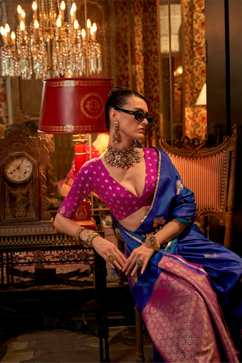 Pure Satin Handloom Silk Saree with Luxurious Weaving Detail