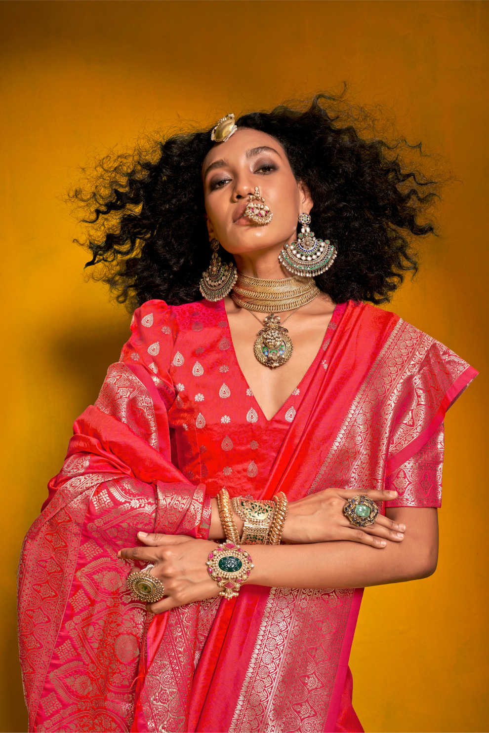 Carnival Designer Handloom Silk Saree with Weaving Touch