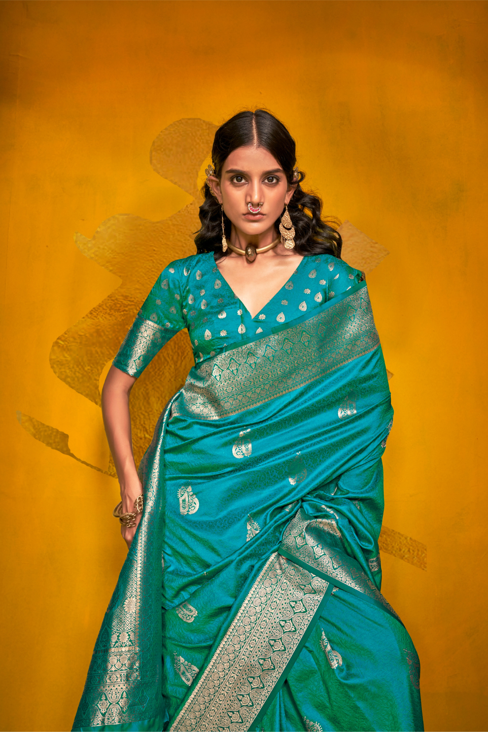 Carnival Designer Handloom Silk Saree with Weaving Touch