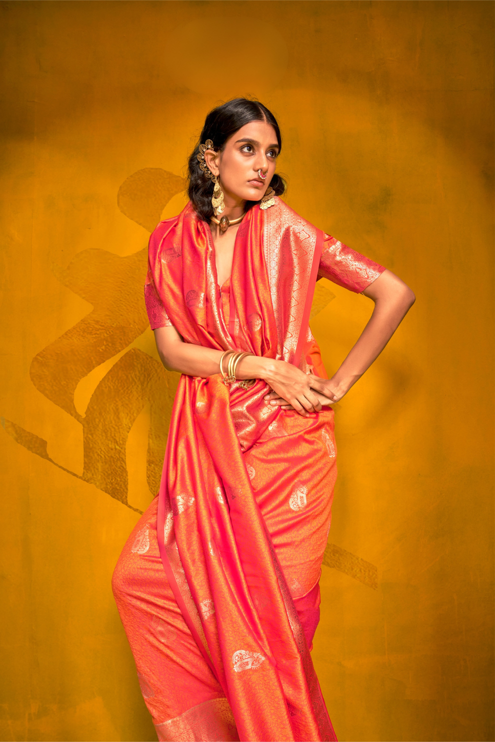 Carnival Designer Handloom Silk Saree with Weaving Touch