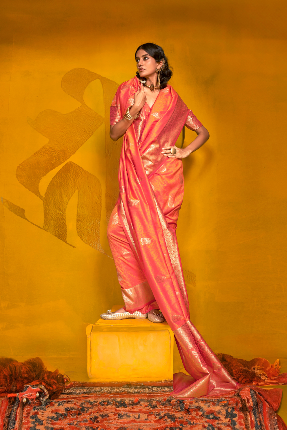 Carnival Designer Handloom Silk Saree with Weaving Touch