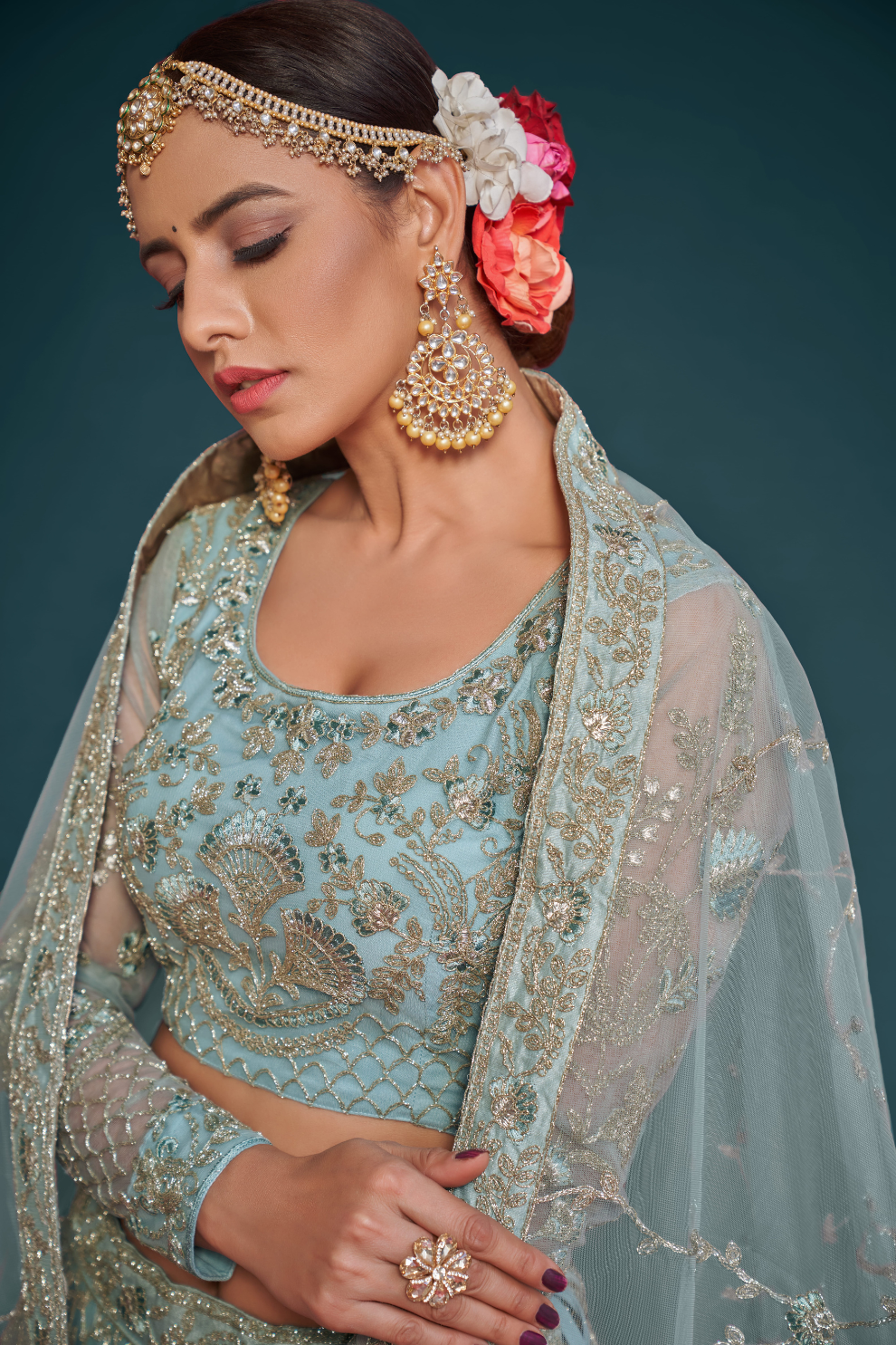 Trendy Net Dori Embroidered Lehenga Choli for Wedding