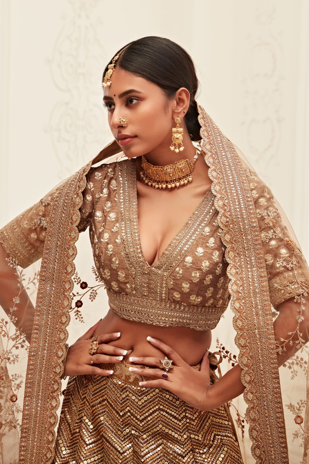 Designer Lehenga with Intricate Thread, Zari and Sequin Work